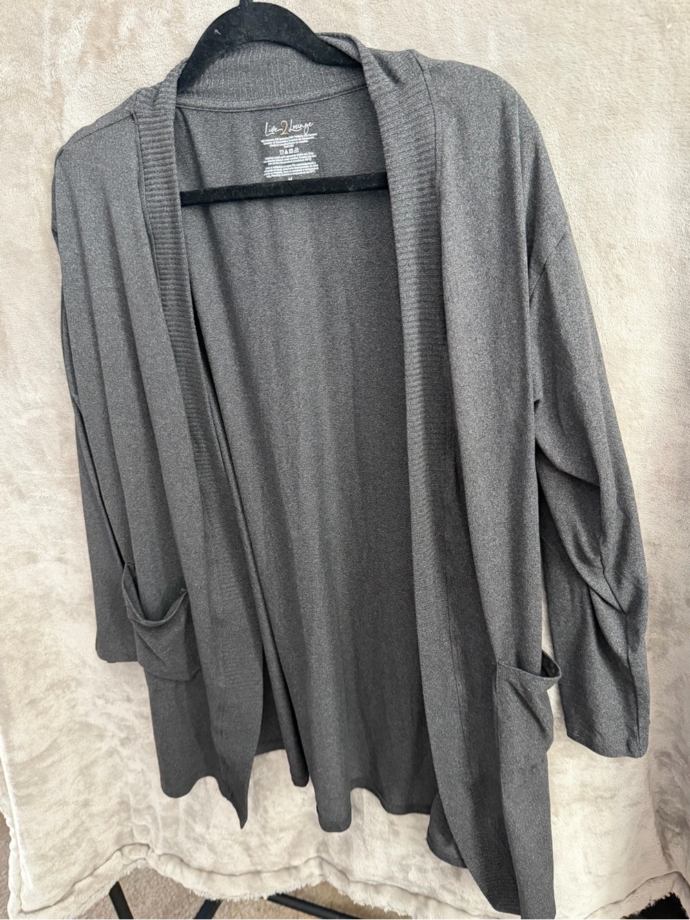 Open-Front Gray Women's Cardigan Sweater